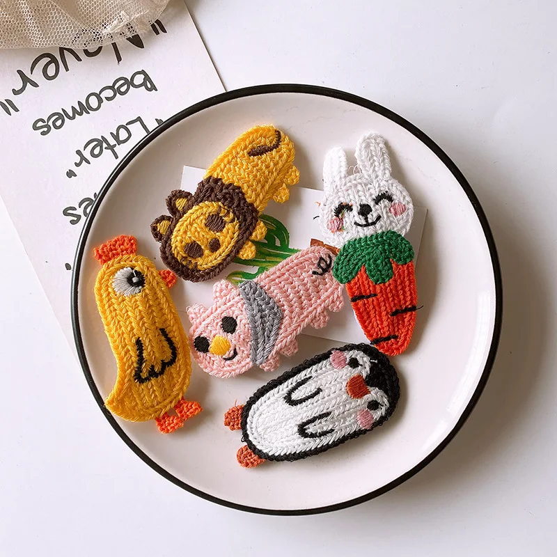 

Korean New Simple Cute Woolen Knitting Cartoon Little Animal BB Clip Sweet Girl Children Fashion Barrettes Hair Accessories