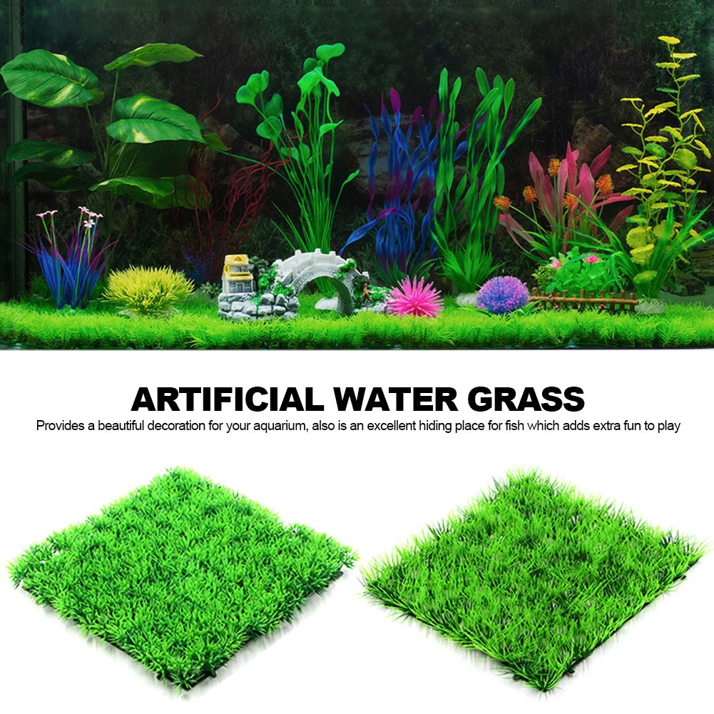 Искусственная квадратная лужайка для аквариума, аквариума, микроландшафтная  декоративная трава | AliExpress