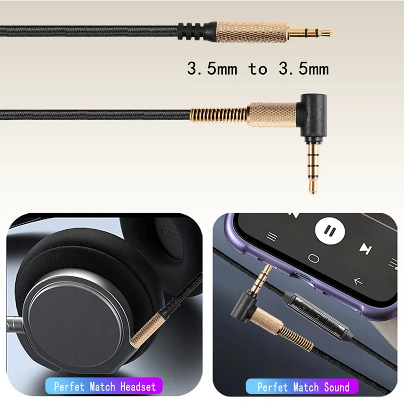 Фото Аудиокабель 3,5 мм с микрофоном для наушников Philips SHP9500, SHP9600, B&O H3, H6, H8, Meizu HD50 beats solo №2