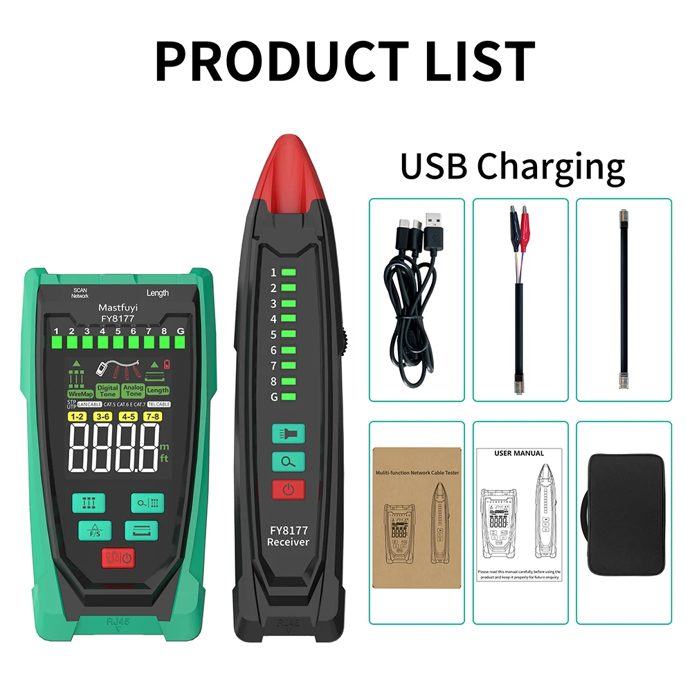 MASTFUYI Тестер сетевого кабеля 400м