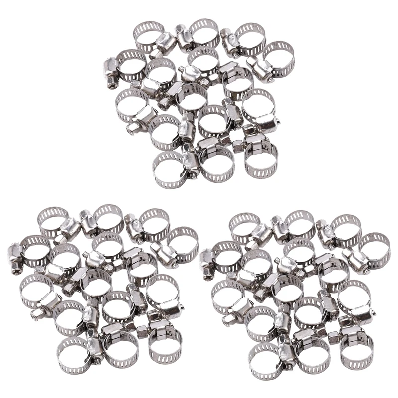 

48 Pcs Stainless Steel Adjustable Car Fuel Hose Clamp Pipe Sealing Clip 6-12 Mm