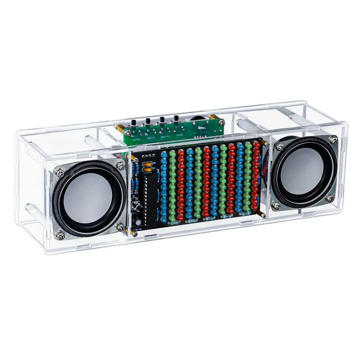 Фото Набор для сборки Bluetooth-колонки T35C DIY: электронный LED-дисплей спектра музыки, двухканальный, для отработки пайки, динамик 3 Вт, усилитель 8002 №2