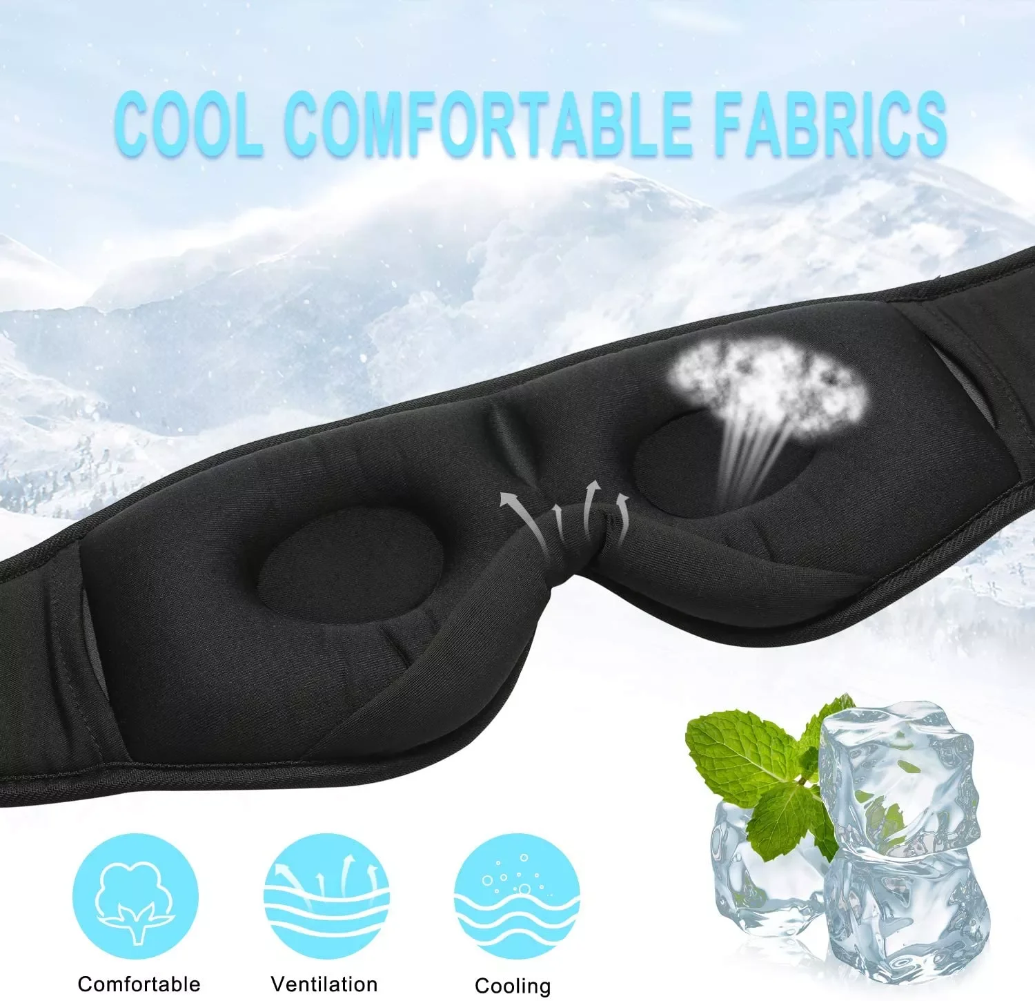 

2023 Sleep Headphones Bluetooth 5.0 Wireless 3D Eye Mask HeadSet With Microphone for Side Breathable Sleepers Travel Call And Mu