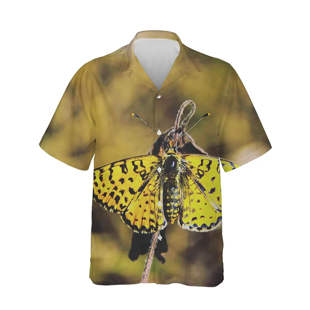 Jumeast 3D Summer Men Shirt Butterfly Series Mens Hawaiian Shirt Short Sleeve Fashion Streetwear Comfortable Breathable Blouses