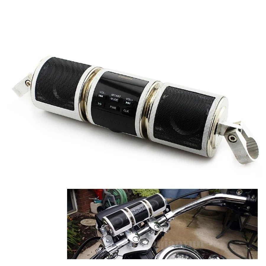 12V Motorcycle Wireless Bluetooth Audio Radio Sound System Stereo Speaker TF/AUX