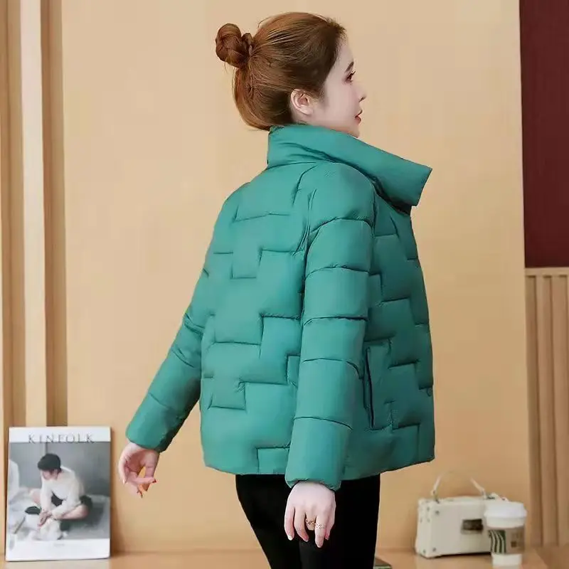 Ladies Fashion Stand Collar Down Padded Jacket New Korean Style Loose Padded Coat Short Ladies Padded Jacket Women Coat