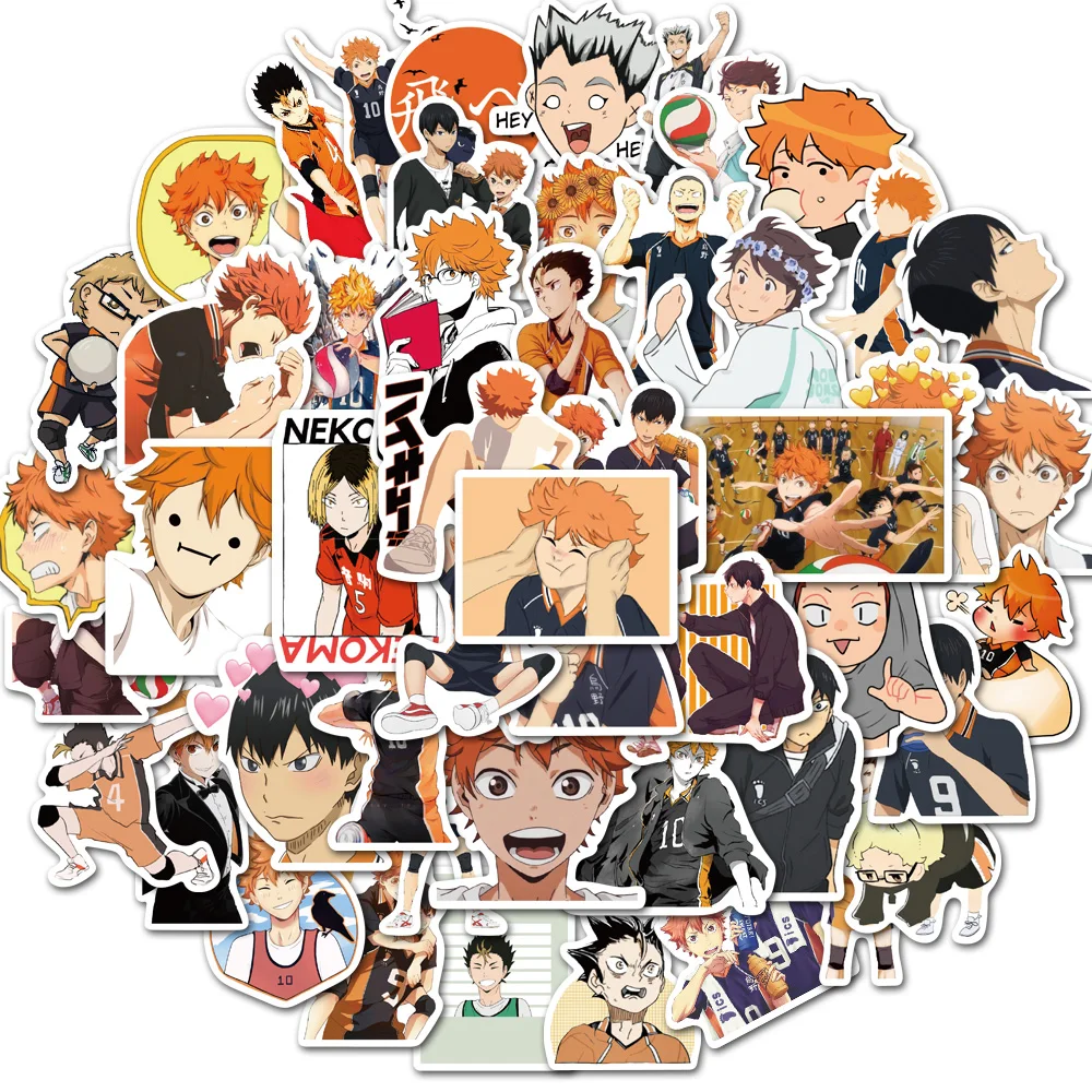 

10/50pcs Haikyuu!! Stickers Japanese Anime Sticker Volleyball for Decal on Guitar Suitcase Laptop Phone Fridge Motorcycle Car