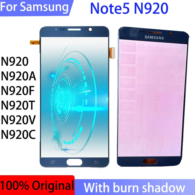 Оригинальный ЖК-дисплей Note5 Amoled 5 7 дюйма для SAMSUNG Galaxy Note N920 N920F N920A N920C дисплей с
