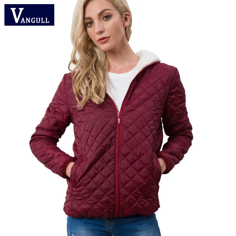 Women 'S Cotton Clothes Short Casual Large Size Lightweight Fleece-Lined Thickened Lamb Wool Hooded Cotton Coat Women Parka