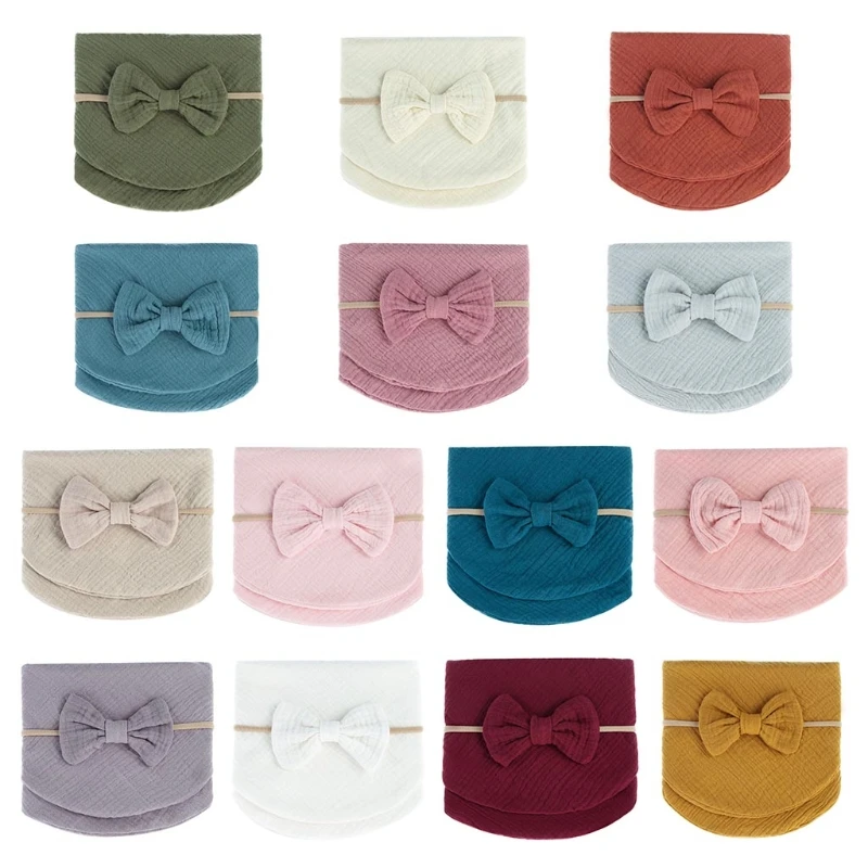 

Слюнявчики многоразовые с бантом, 2 шт.