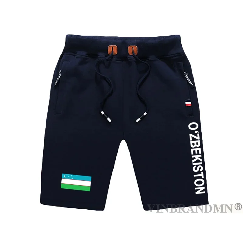 Узбекистанские мужские шорты пляжные для тренировок с флагом карман на молнии