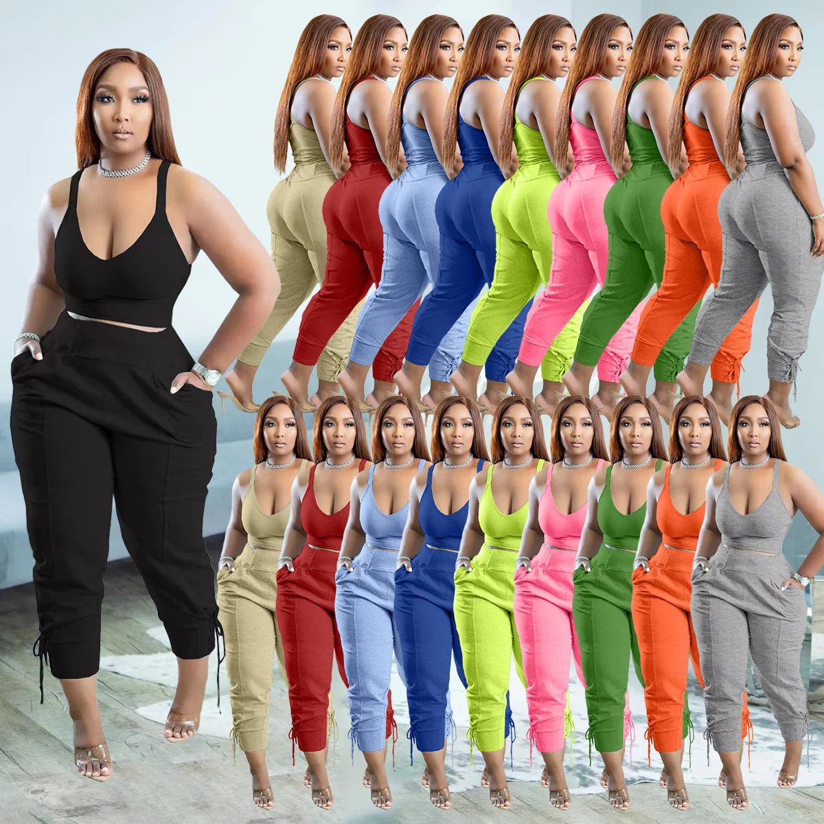 

sexy outfit women summer suit two pieces sets women bra top and pants sets tracksuit 2022 matching sets streetwear