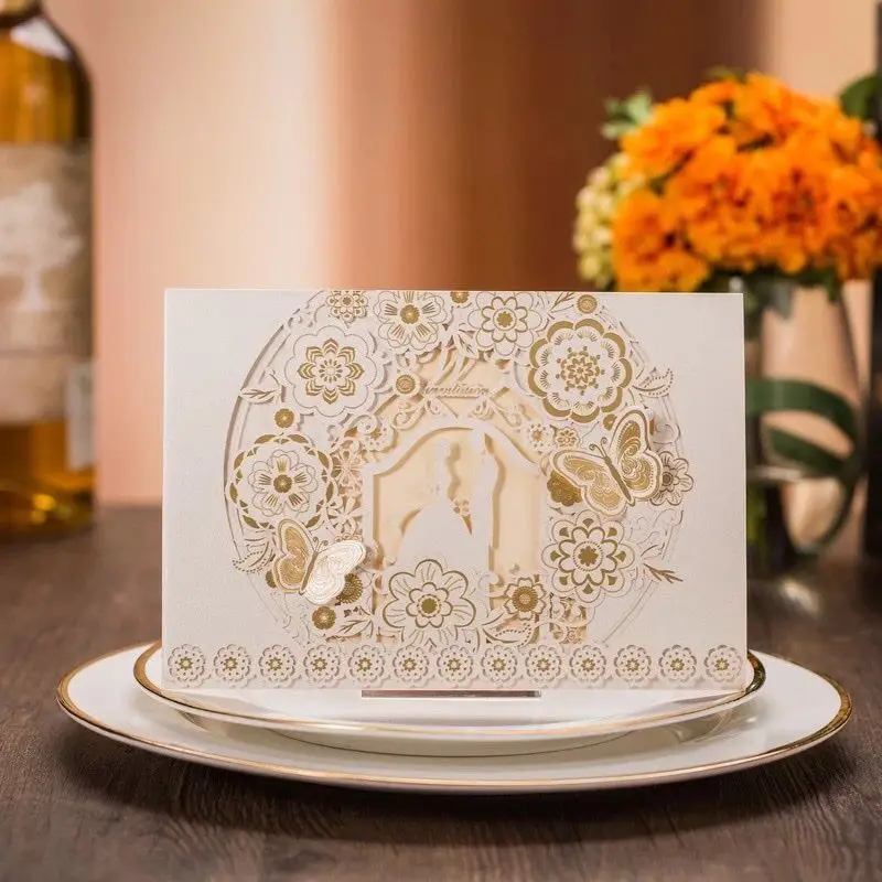 

150 шт., европейские свадебные приглашения с конвертом с принтом