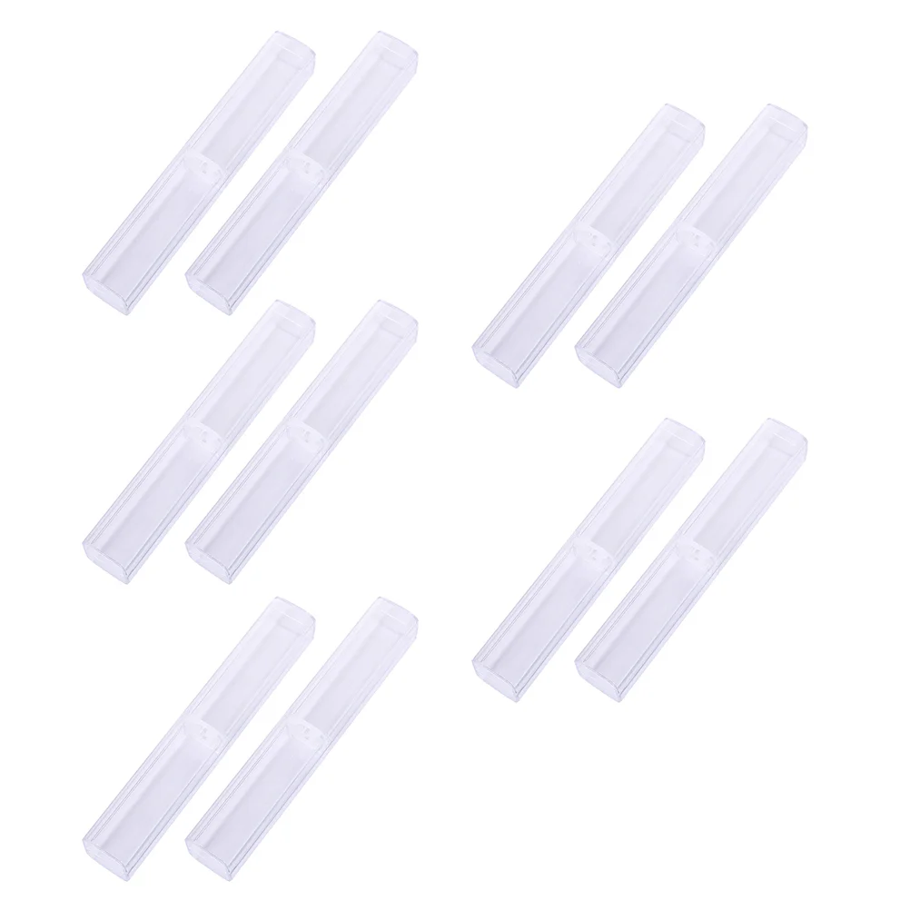 

10 Pcs Transparent Case Office Supplies Clear Plastic Container Quadrangle Ballpoint School Offerings Ink