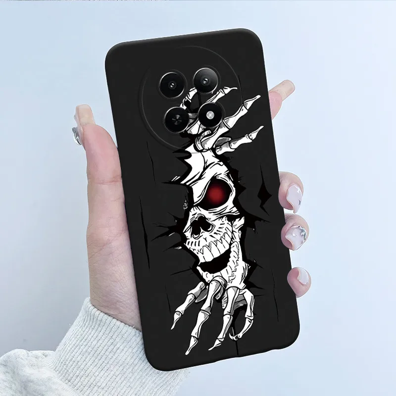 Чехол для Realme 12 12X 5G Luxury Dragon Cute Labubu Cat Pattern матовый мягкий силиконовый чехол