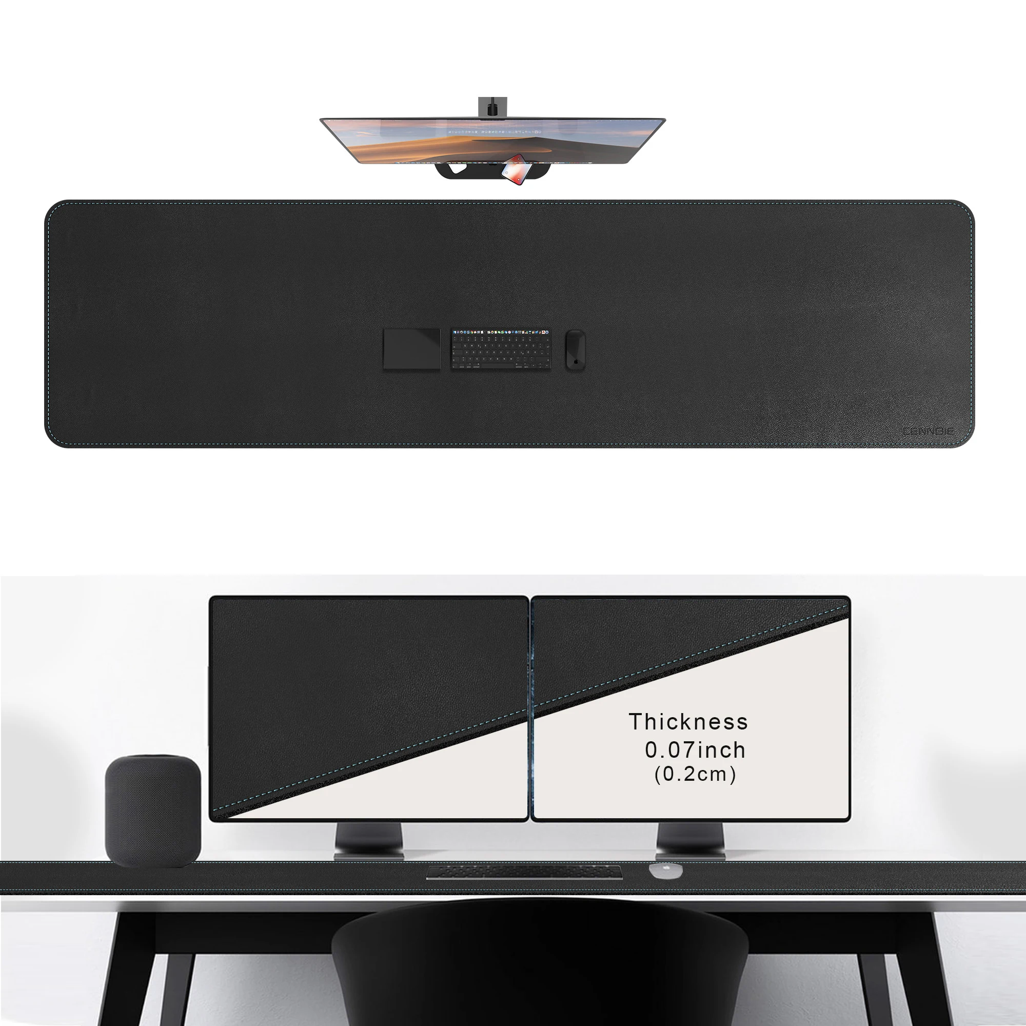 Коврик компьютерный из ПУ кожи, большой коврик для мыши, водонепроницаемый защитный коврик для рабочего стола, игровой коврик для мыши с клавиатурой, аксессуары для ПК