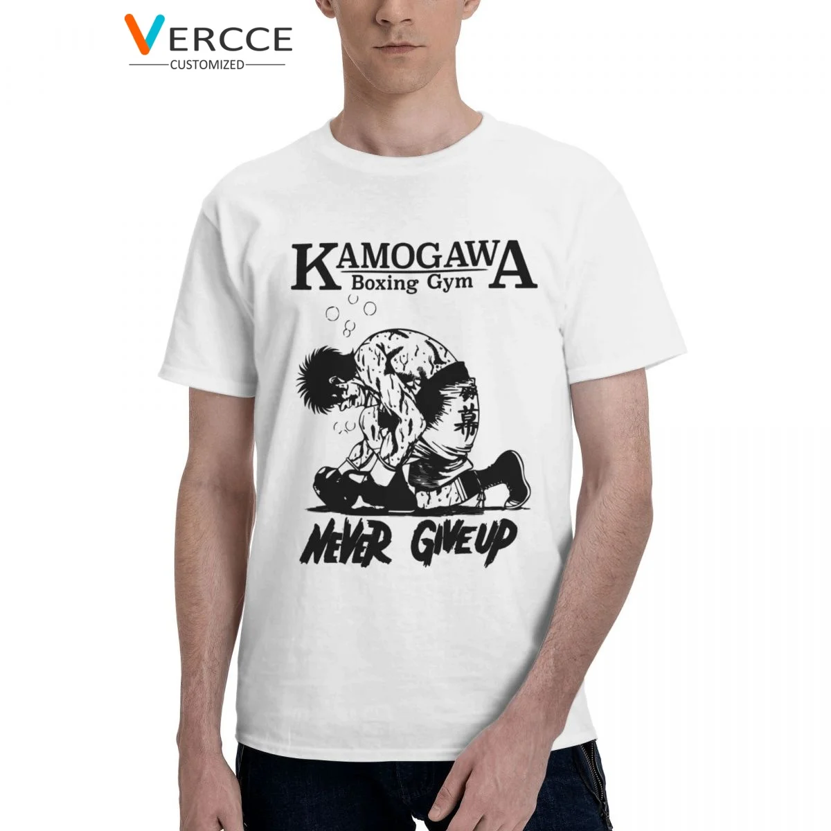 

Футболка хлопковая для мужчин и женщин, тенниска с круглым вырезом, с аниме хаджим, без Ippo, никогда не сдавайся, манга, высокого качества