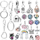 Кольцо для ключей женское из серебра 925 пробы с маленьким сердцем