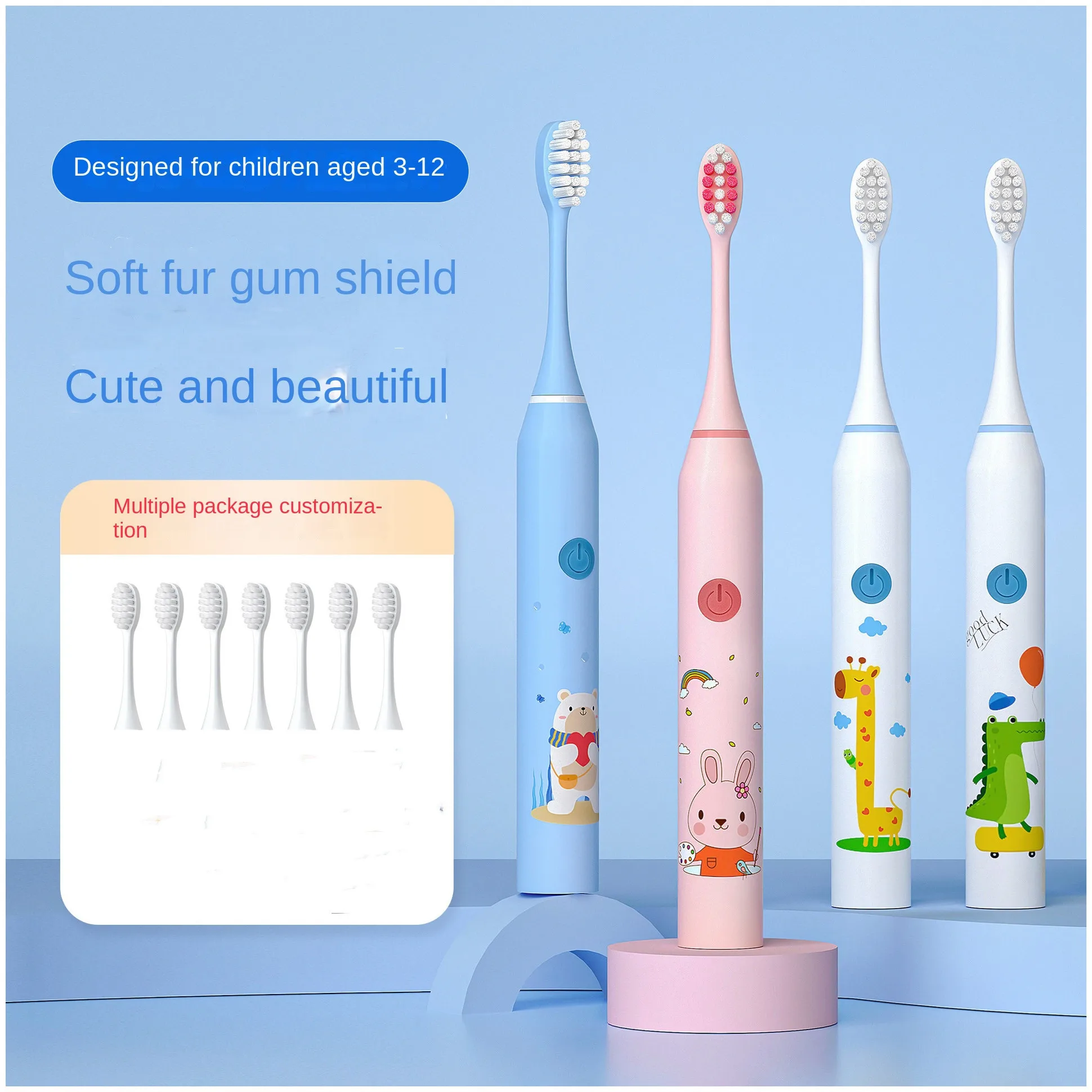 

Симпатичные Детские зубные щетки с мультяшным рисунком, детская зубная щетка, электрические зубные щетки, звуковая электрическая зубная ще...