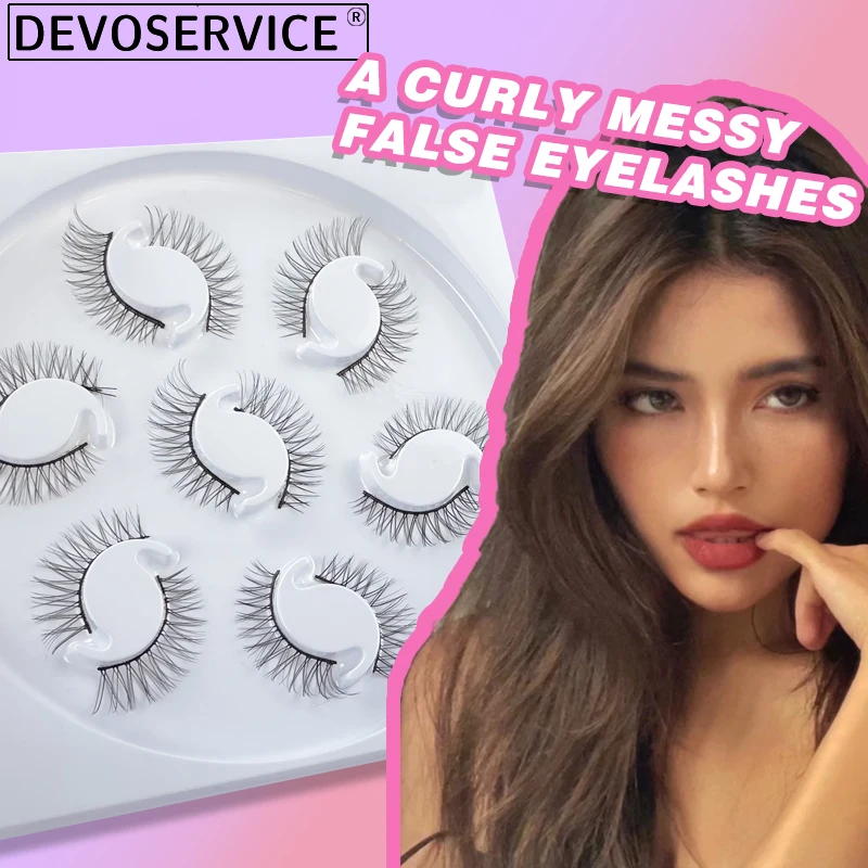 

Wispy Mink Lashes Natural Eyelash Volume Lash Extensions Fluffy False Eyelashes Long Strip Lash 7 Pairs Cat Eye Eyelashes Fairy