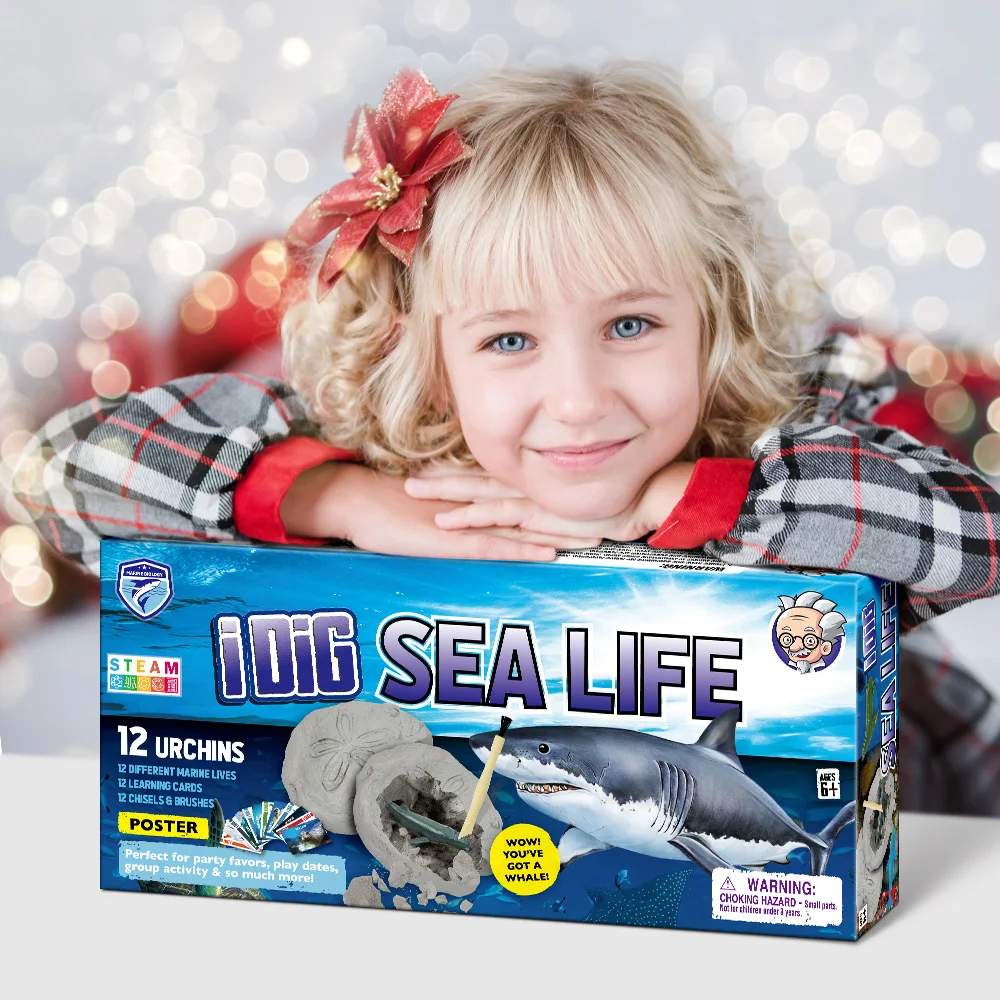 Набор для раскопок морских животных детей Ocean Life Игрушки ванны Фигурки Сувениры