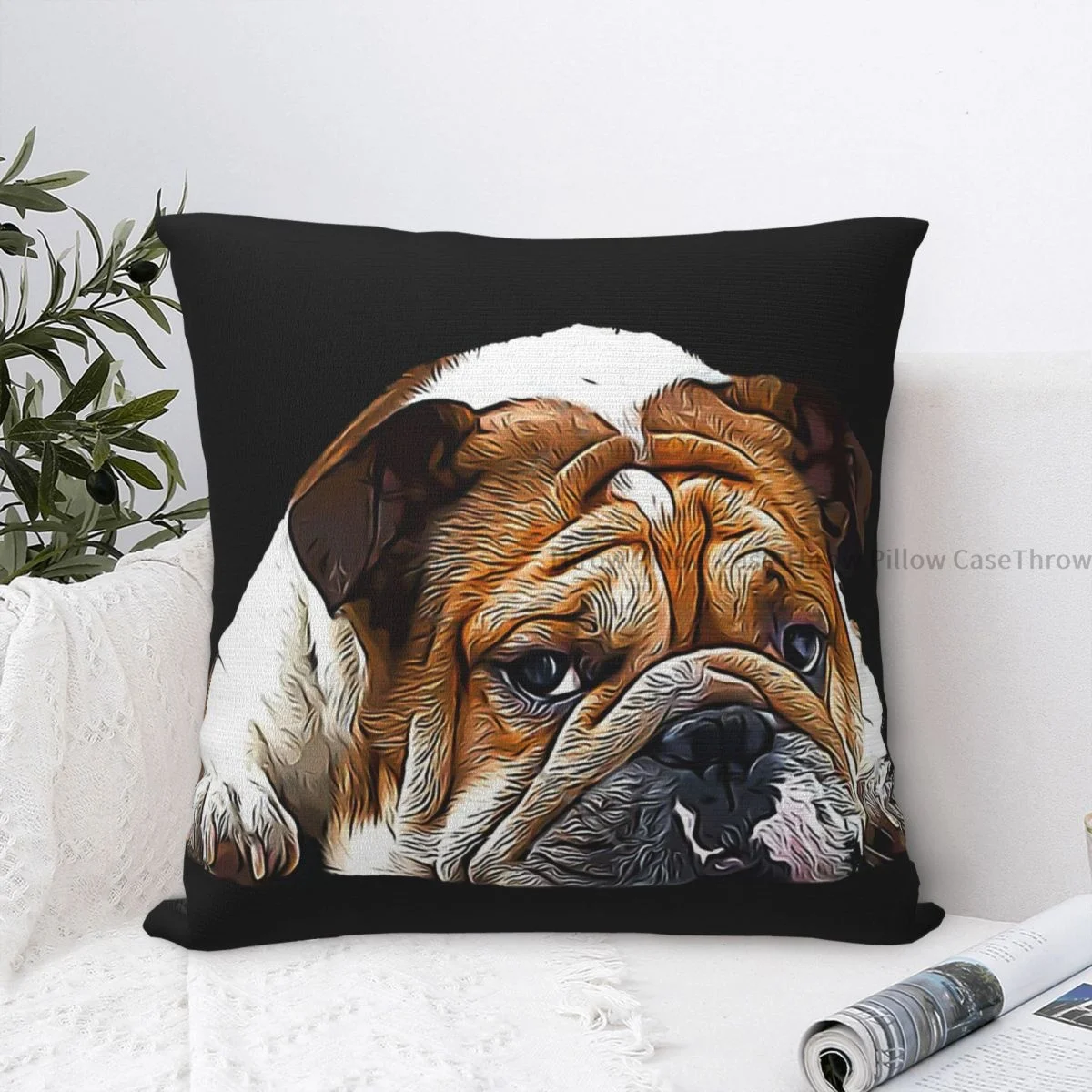English British Hug Pillowcase French Bulldog Frenchie Dog Backpack Cojines Sofa DIY Printed Office Coussin Covers Decorative