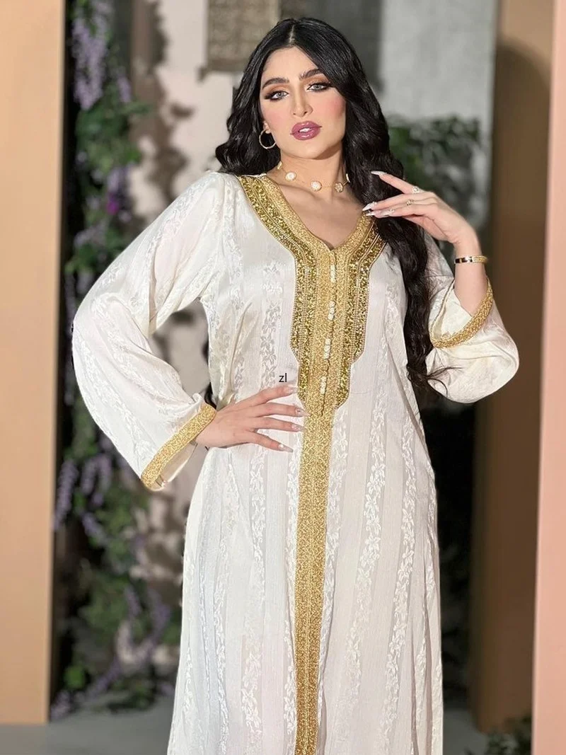 Muslim Fashion Abayas For Women Dubai Turkish Long Sleeve Dress Islamic Clothing Wedding Party Moroccan Kaftan Kimono Boubou