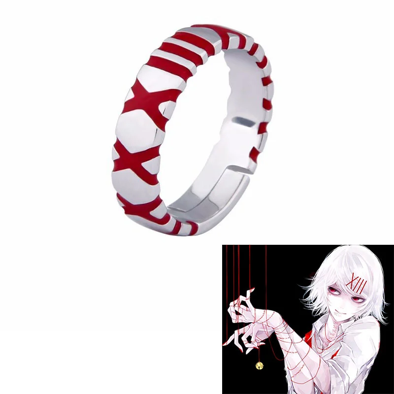 

Vintage Niche Anime Tokyo Ghoul Ring Bell House Assorted Adjustable Ring Men and Women