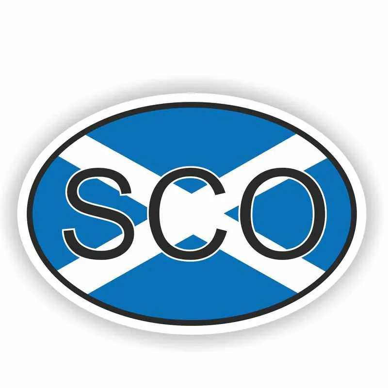 JP креативная Автомобильная наклейка для кантри кода аксессуары SCO шотландская Водонепроницаемая Светоотражающая наклейка из ПВХ, 11 см * 7 см