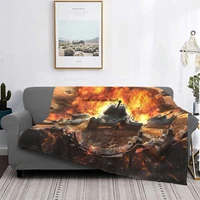 world of tanks self propelled gun war ganme blankets coral fleece plush decoration bedroom bedding couch bedspread