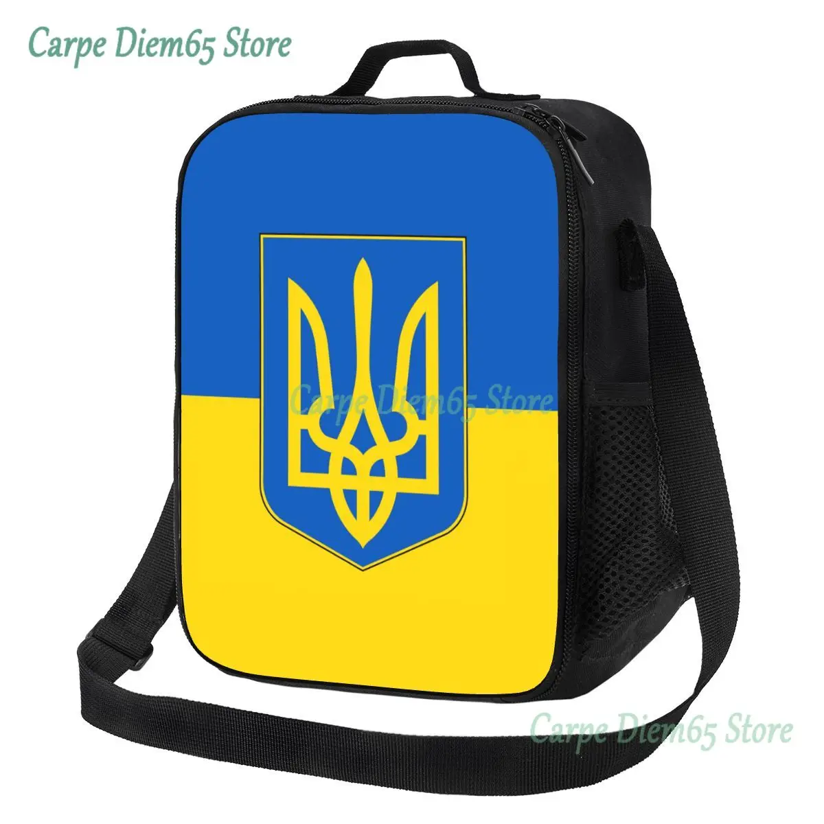 

Flag Of Ukraine Resuable Lunch Boxes Women Waterproof Patriotic Thermal Cooler Food Insulated Lunch Bag School Children Student