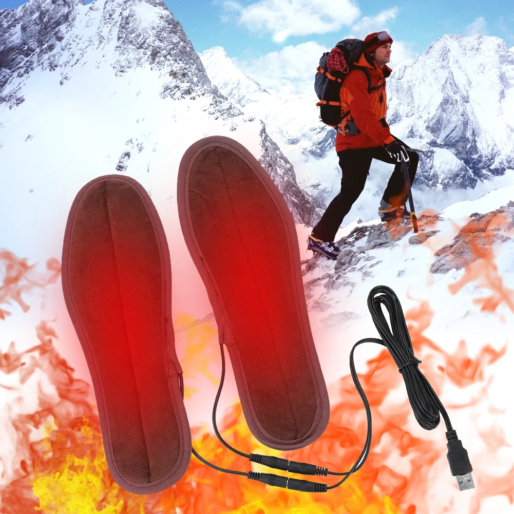 

35-46 Size USB Heating Insoles USB Electric Heating Foot Shoe Insole Warm Foot Treasure Winter Outdoor Sports Foot Warm Insoles