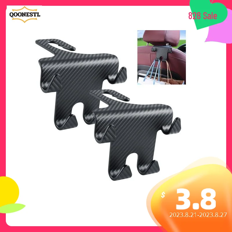 

2pcs For Purses Backseat Hanger Universal Space Saving Grocery Interior Accessories Bags ABS Vehicle Car Headrest Hook Black