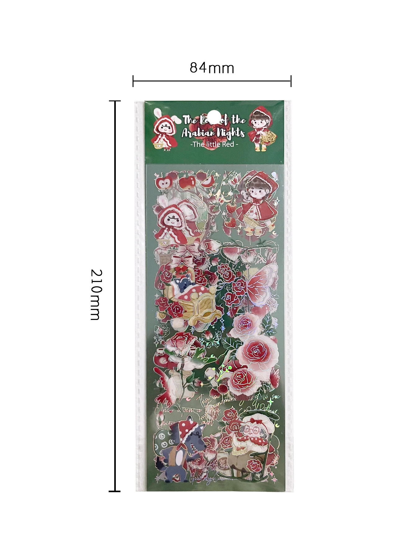 3 шт. Набор наклеек на тему сказки Белоснежки красного цвета