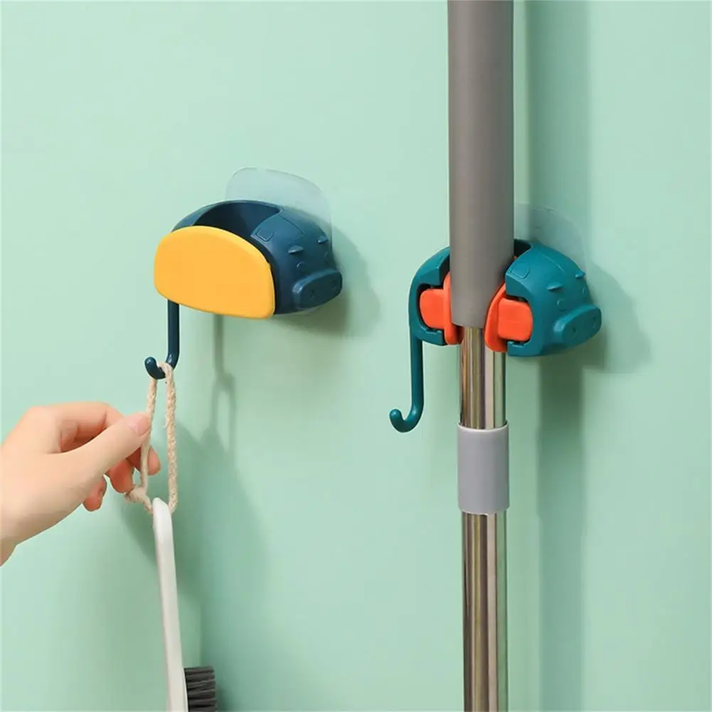 

Smooth Edge Punch Free Strong Loading ABS Plastic Punch Free Mop Hanging Hook Mop Hooks Racks Household Storage Supply