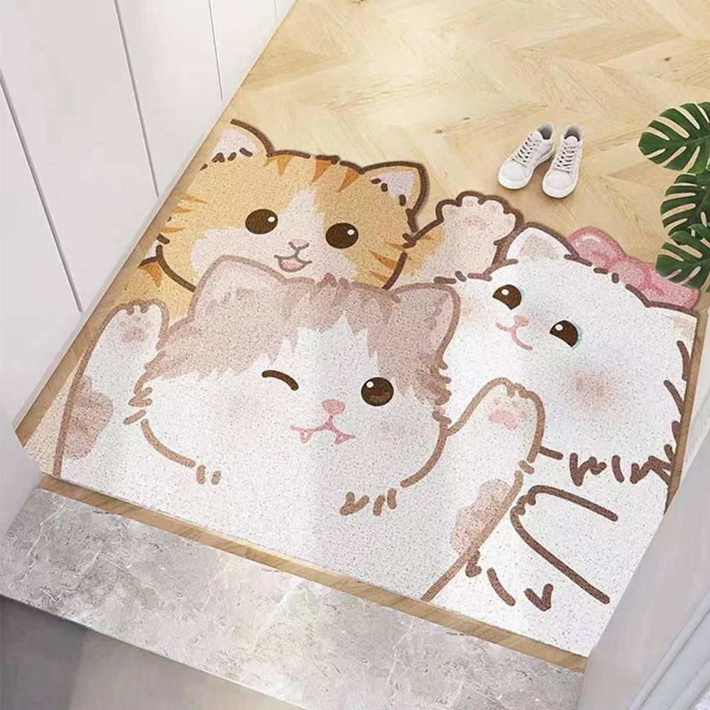 

Cartoon cute cat can cut pvc silk enclosure mat porch carpet entry door door mat entry door foot mat