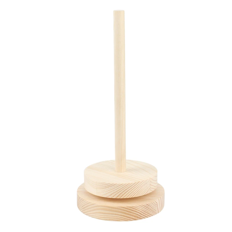 

Yarn Holder Wooden Spinning Knitting Tools Crochet Accessories Stand Sewing Thread Spool Wool Ball Winder Rotation
