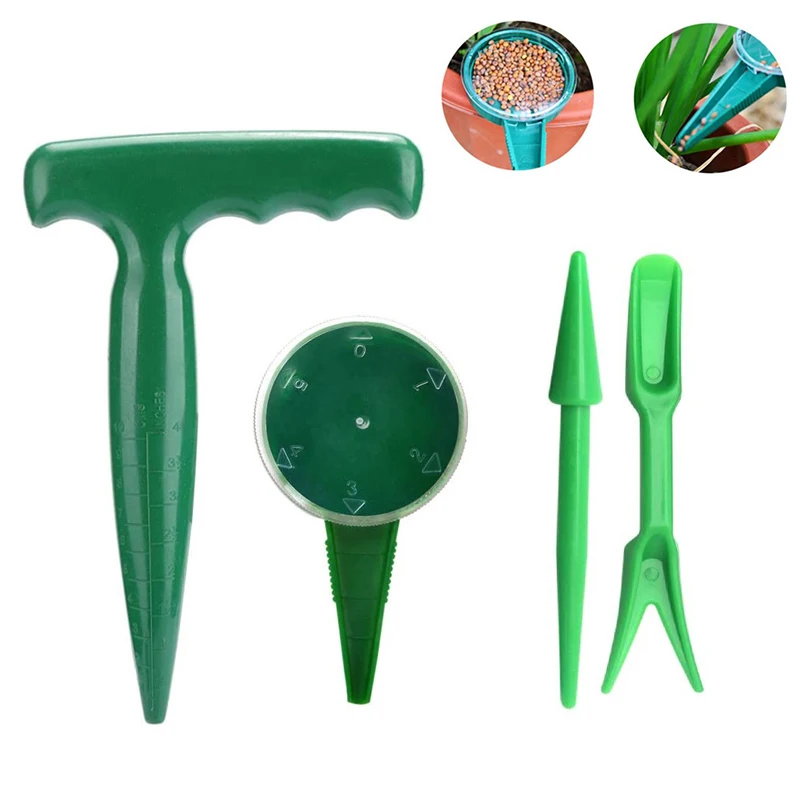 

4Pcs Sowing Seeds Dispenser Kit Adjustable Handheld Sowing Seed Hand DIY Tool Transplanting Planting Tools Set For Home Garden
