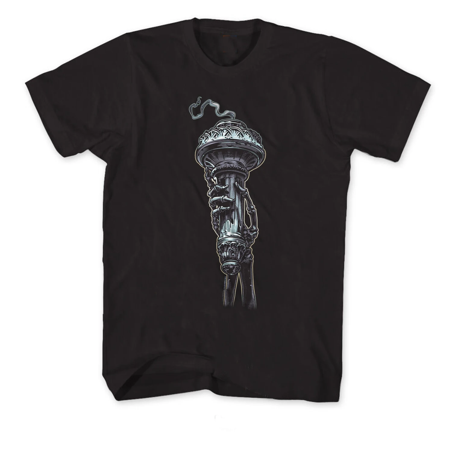 

Liberty Torch Statue New York Tattoo T Shirt. Short Sleeve 100% Cotton Casual T-shirts Loose Top Size S-3XL