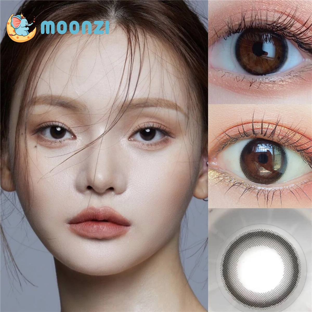 

MOONZI little black ring contact lens small beauty Pupil Colored Contact Lenses for Eyes yearly degree Myopia prescription