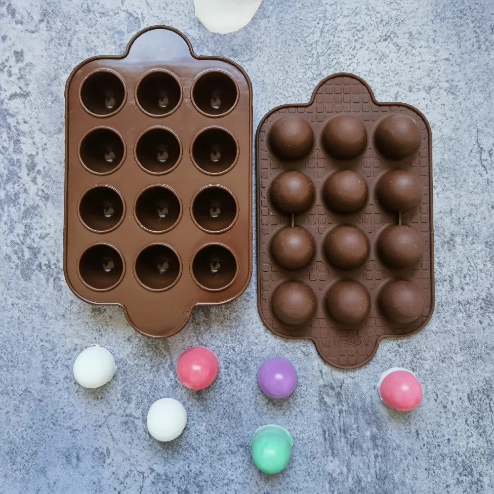 

Round Shaped Semi Circle 12 Cavity Silicone Candy Chocolate Mould Ice Ball Maker Mold Freezer Small Sphere Ice Chilling