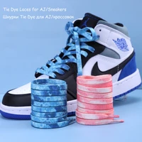 tie dyed shoelaces for af1 aj1 sneakers basketball sports shoes fashion personality color flat laces tie dye print shoestrings