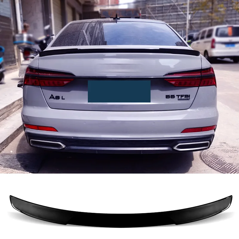 Alerón de superficie de carbono trasero de coche, alerón de maletero de plástico ABS para Audi A6 C8 2019 20 21 22
