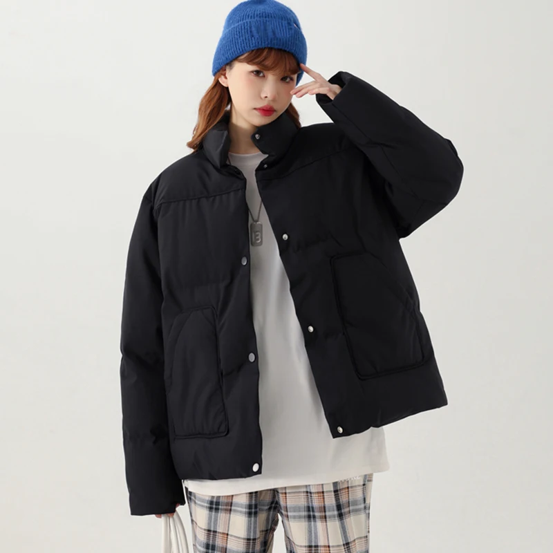Winter Jacket Women 2022 Basic Warm Black Overcoat Parkas Female Cotton Korean Style Casual Beige Autumn Padded Coat Clothing