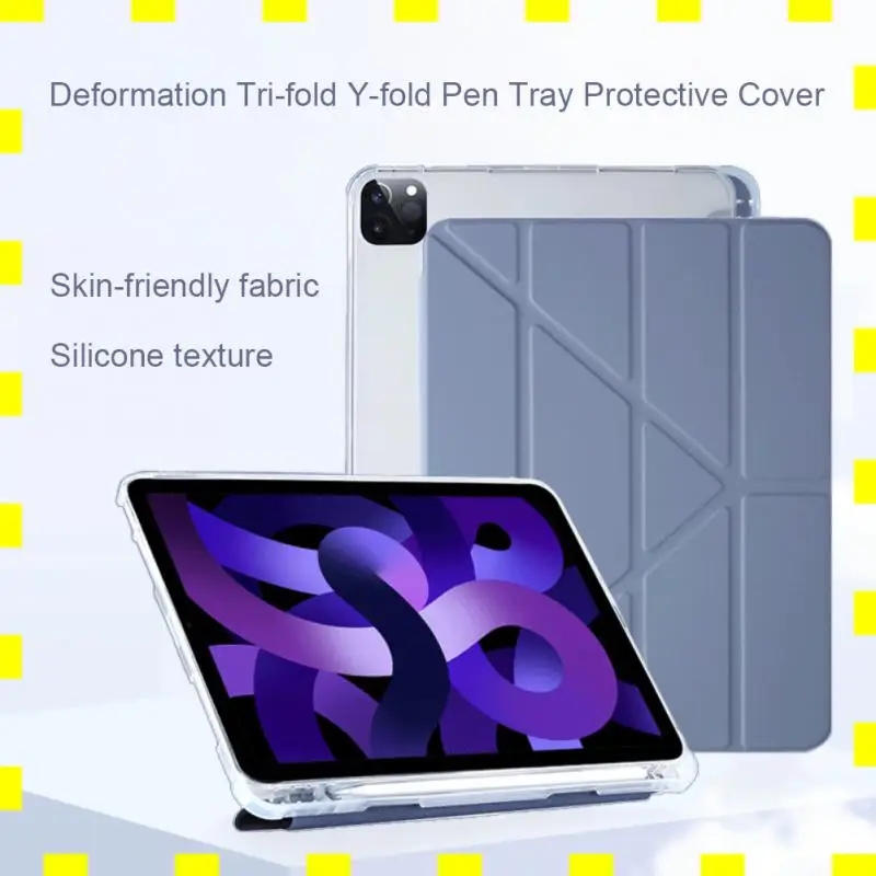 

Suitable for iPad mini6/pro11/10.2 inch with pen slot protective cover three-fold deformation Y-fold 2019/2020/2021 ipad case