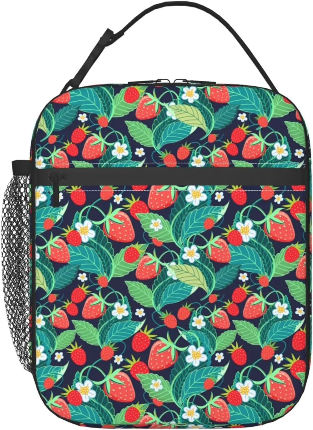 

Fruit Strawberry Pattern Printed Lunch Bag Reusable Insulated Lunch Box Office School Picnic Camping Insulated Cold Handbag