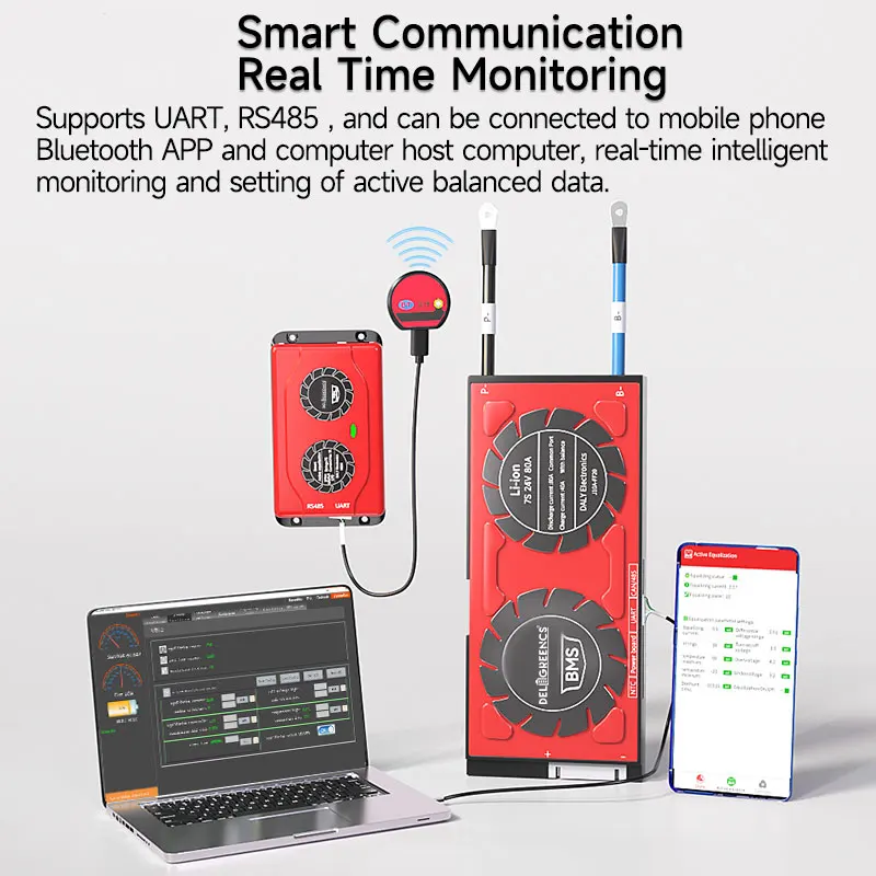Активный балансир 1A для Smart BMS LifePO4 Li-Ion LTO 3S 4S 7S 8S 10S 14S 13S 16S 20S 24S комплект аксессуаров