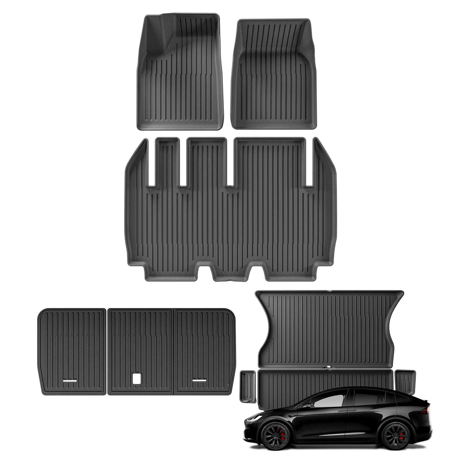 Автомобильные 3D коврики из ТПЭ для Tesla Model X 2024 5/6/7 подкладка груза коврик