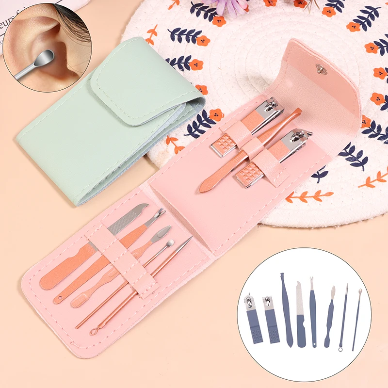 8 шт. профессиональные кусачки для ногтей и кутикулы с футляром маникюрный набор