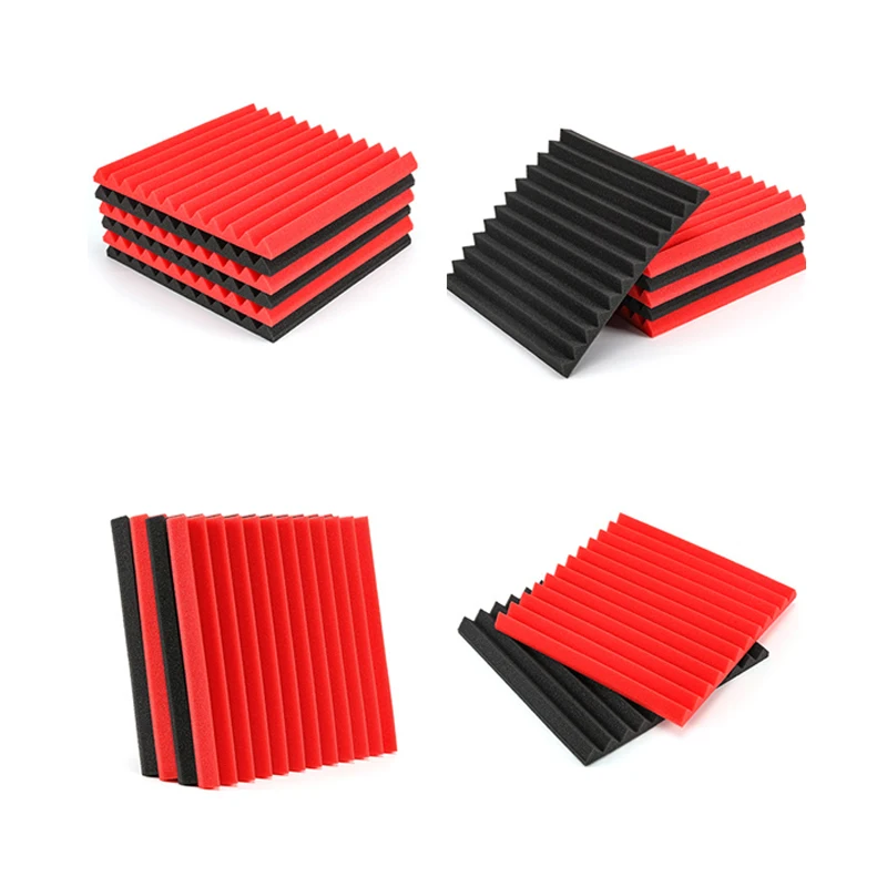 

12PCS 300x300x25mm Acoustic Foam Sound Insulation Panels for KTV Bar Soundproofing Studio Wedges Sound Proofing Multiple Color